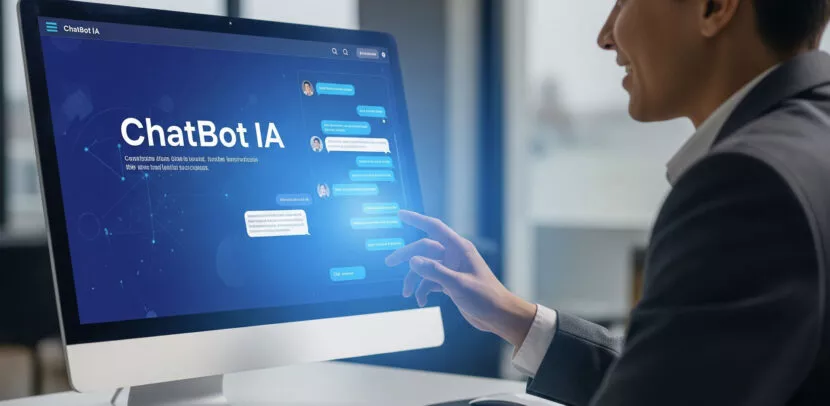 une femme qui interagit avec un chatbot IA développé par Procab